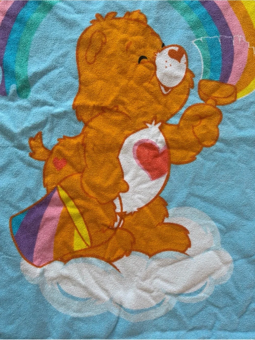 Vtg 2003 Care Bears Tender Heart Rainbow Beach Towel 27
